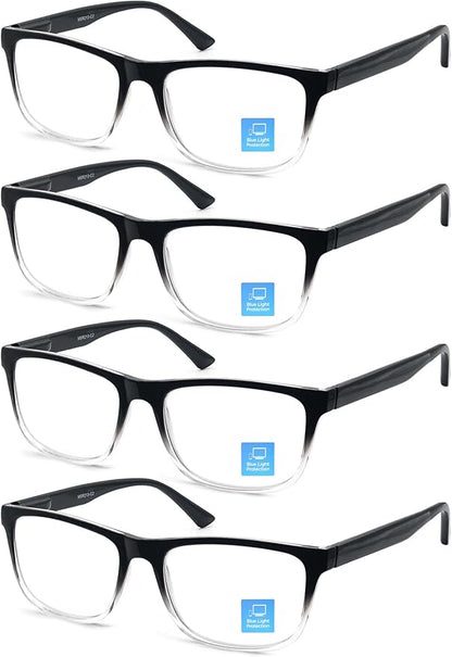 Blue Light Blocking Reading Glasses Men Large Oversized Square Readers Wide fit Cheaters for Men W/Big Head/Large Face