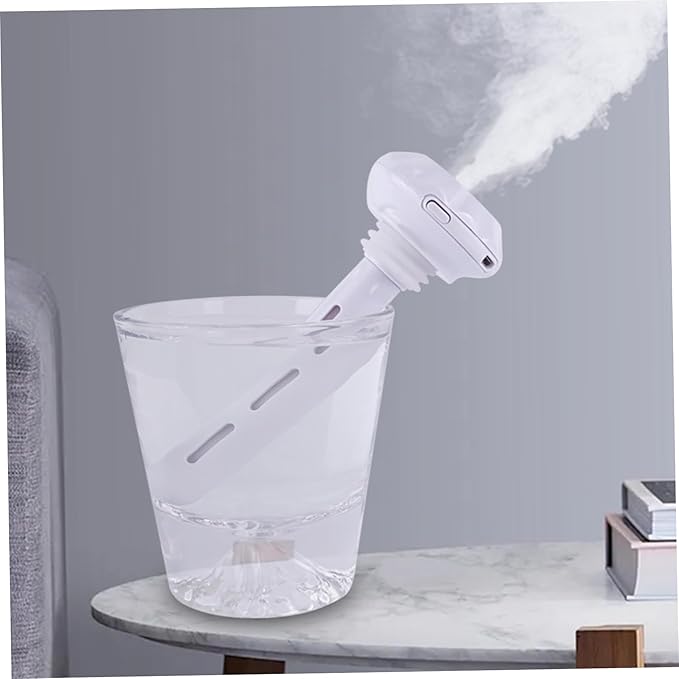 Portable Humidifiers for Travel, USB Mini Humidifier Fits Any Water Bottle or Cup Ultra Quiet Adjustable Cool Mist Personal Humidifier with Night Light, Décorations