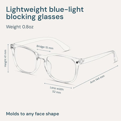 Gaoye Transparent, Clear Blue Light Glasses for Computer & Gaming - Anti UV Ray Lenses, Scratch-Resistant & Comfort Fit