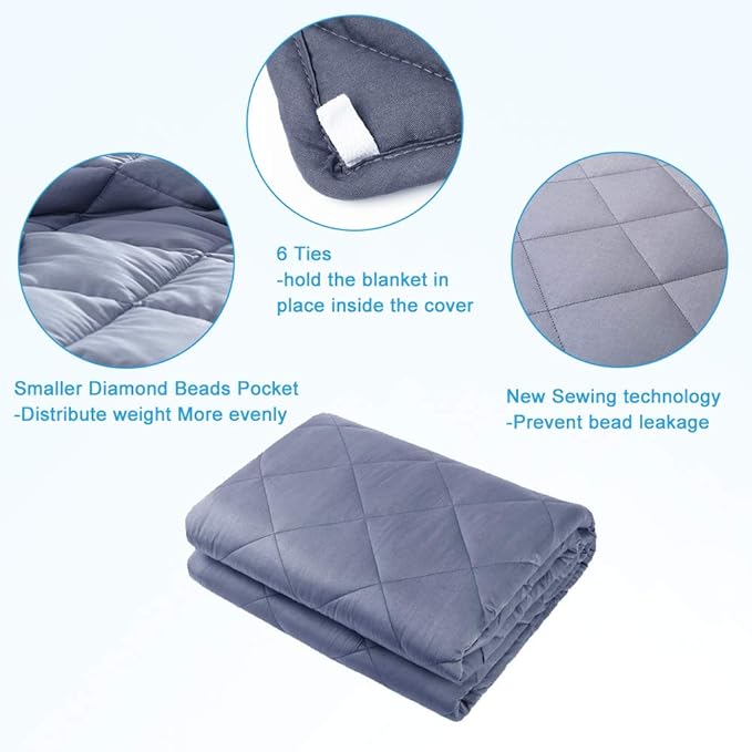 HYPNOSER Weighted Blanket for Kids, Pets (5 lbs, 36"x48",Small Blanket) | Diamond with Glass Beads