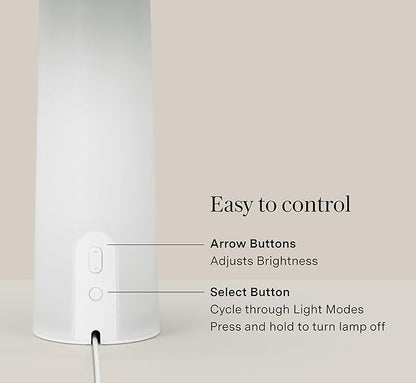 Loftie Smart Lamp - Sunrise Alarm, Wake-Up Light, Custom Color Modes, Nightstand Lamp Room Decor, Red Lights for Sleep, Morning & Evening Routines, Modern Table Lamps for Bedroom Decor, Office (White)
