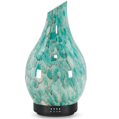 Essential Oil Diffuser 120ml Ultrasonic Aromatherapy Diffuser with Handmade Glass BPA Free, Auto Shut-Off 4 Timer Setting 7 Colors Changed LED for Home Yoga Office (Cobblestone)