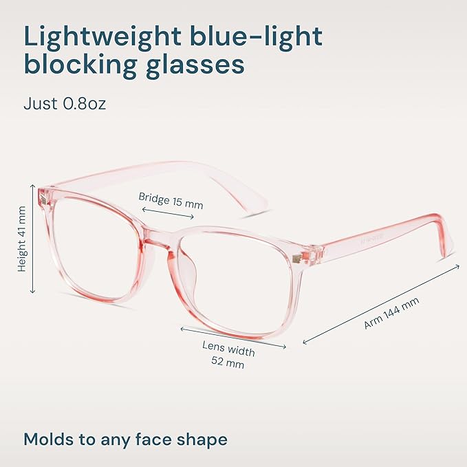 Blue Light Blocking Glasses - Fashion Square Eyeglasses, Anti UV Ray Computer Gaming Glasses Blue Blockers for Women/Men