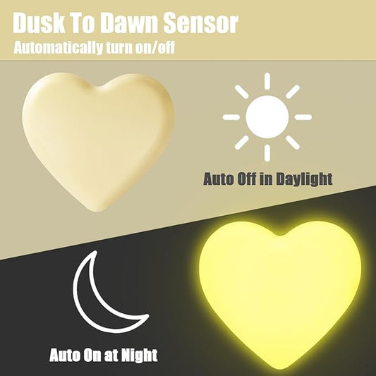 INZU Night Lights Plug into Wall, LED Night Light for Kids, Cute Nightlight with Auto Dusk to Dawn Sensor, LED Nightlight with Soft Warm Light for Bedroom, Nursery, Bathroom, Hallway (Yellow)