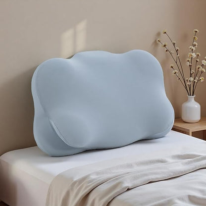 Ergonomic Adjustable Cervical Memory Foam Pillow - Cloud-Like Support, Breathable Cooling Pillowcase, Orthopedic Neck Pain Relief for Side/Back/Stomach Sleepers Home, Bedroom & Travel (Light Blue)