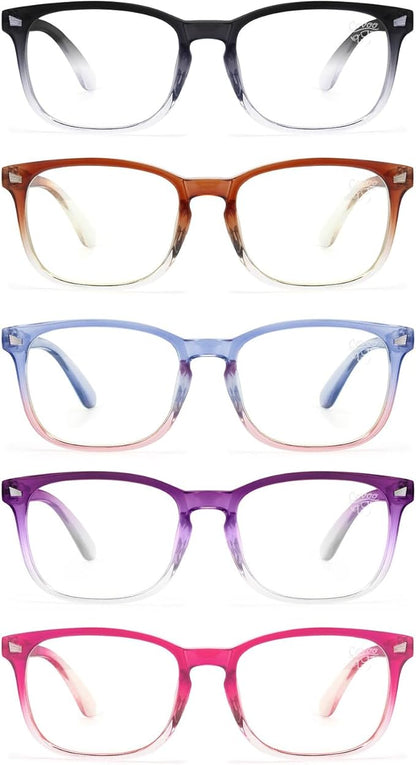 CCVOO Mix & Match Reading Glasses for Women - Lightweight, Comfortable Fit, Clear Vision - Blue Light Blocking