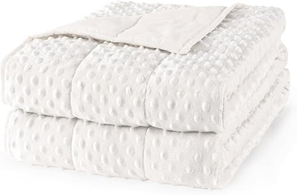 Mr. Sandman Weighted Blanket for Adults, Heavy Blanket for Woman,Man Sleeping/Calm, Soft and Cozy Weighted Throw Blankets, Machine Washable, 60 x 80in, 20 lbs, White