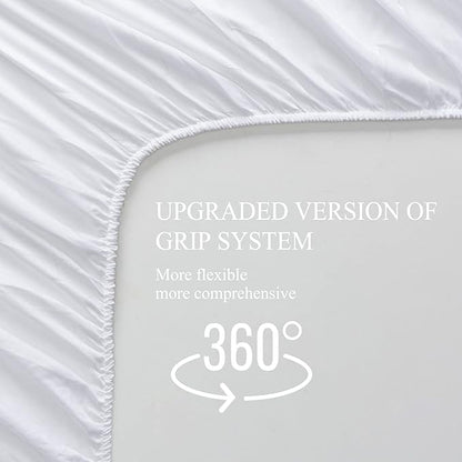 4 Piece Bed Sheet Set (Full,White) 1 Flat Sheet,1 Fitted Sheet and 2 Pillow Cases,Brushed Microfiber Luxury Bedding with Deep Pockets