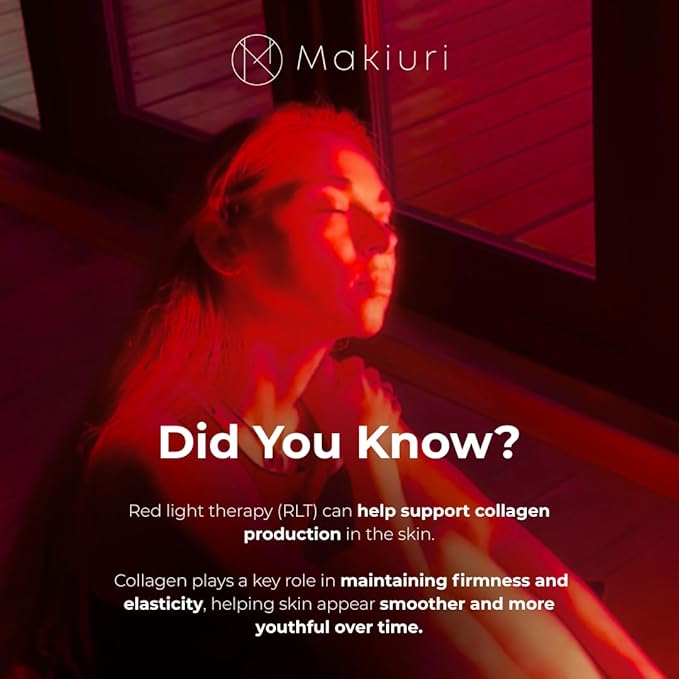 Makiuri Red Light Therapy Lamp | LED Light Therapy Panel for Face & Body | Infrared & Red Light in 5 Wavelengths | Supports Relaxation, Skin Appearance & Overall Wellness | Mercury (White 60 LED)