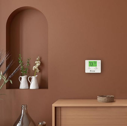Non-Programmable Conventional Single Stage 1 Heat/1 Cool Energy Saving Digital Thermostat with Green Backlight for Home & Commercial Air Conditioning/Heating/HVAC Systems, Easy DIY Installation