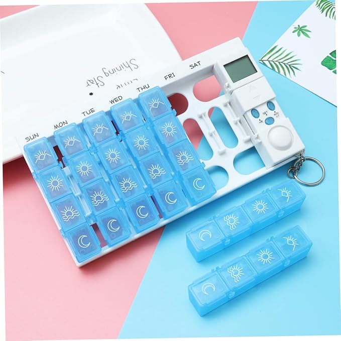 7 Alarm Dispenser Containers Electronic Container Time Locking Container Electronic Organizer Case Weekly Box/Cases Organizer Travel Reminder