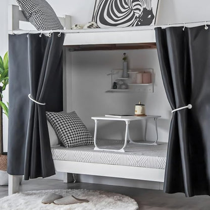 Bed Curtains Blackout Thickened Canopy Loft Bed Curtains for Bottom Student Dormitory Kids Sleeping Privacy Black 2 PCS