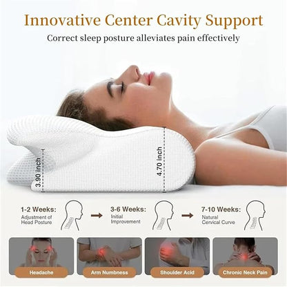 Sleep Apnea Pillow,Cervical Pillow for Sleep Apnea,Premium Memory Foam Pillows for Neck Pain Relief, Neck Support Ergonomic Pillows Side Sleeper Pillow, for Side, Back, Stomach Sleepers (Black)
