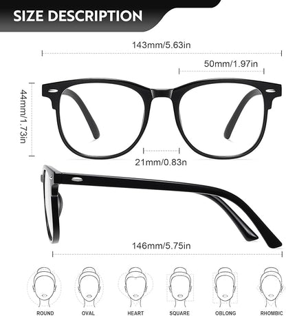 Okany 3 Pack Blue Light Blocking Glasses for Women Men, Round Computer Glasses Anti Eye Strain/UV/Glare Gaming Glasses