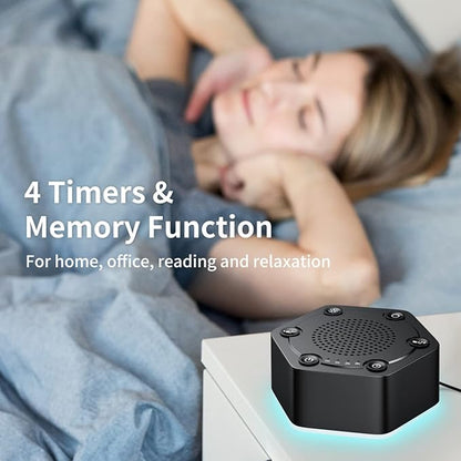 High Fidelity White Noise Sound Machines with 30 Unique Non-Looping Soothing Sounds 12 Colors Night Light 4 Timers 10-Level Brightness 32-Level Volume and Memory Function
