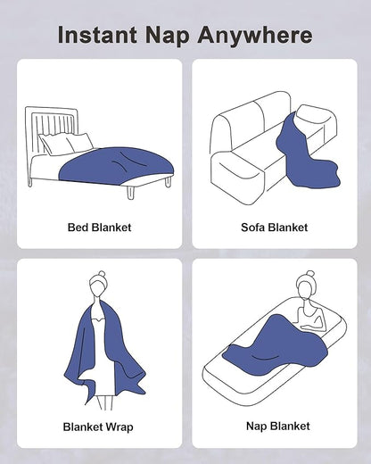 Ultra-Soft Weighted Blanket 15 lbs for Adults, Plush Sherpa Fleece Reversible Weighted Throw Comfort for Relaxation & Cozy Evenings, Hug-Like Security, Evenly Distributed, W48 x L72, Dark Blue