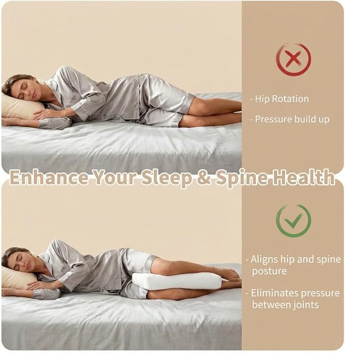 goprety Knee Pillow for Side Sleepers – Relieve Hip, Back & Sciatica Pain, Support Spine Alignment for Better Sleep