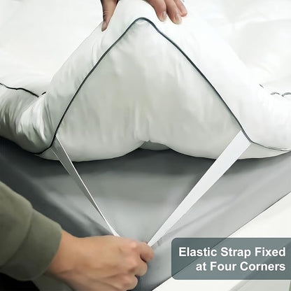 5 Inch Memory Foam Mattress Topper Twin, 2000GSM Shredded Memory Foam Pillow Top, Plush Support for Back Pain Relief, Extra Thick & Breathable, Dorm & Guest Room Essential