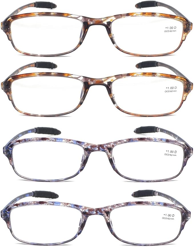 Computer Blue Light Blocking Reading Glasses(Flexible and Lightweight) UV Protection Readers Anti Eyestrain for Women Men (4 Tortoise, 1.25, multiplier_x)