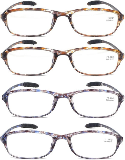 Computer Blue Light Blocking Reading Glasses(Flexible and Lightweight) UV Protection Readers Anti Eyestrain for Women Men (4 Tortoise, 1.25, multiplier_x)