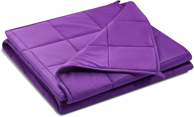 TONGDADA Kids Weighted Blanket | 40''x60'',5lbs | for Child Between 40-62 lbs | Premium Cotton Material with Glass Beads | Violet, 40''x60'' 5lb