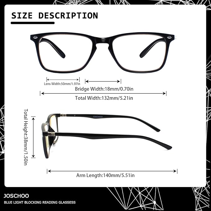 JOSCHOO 4 Pack Reading Glasses Blue Light Blocking Computer Readers Men and Women Glasses of Reading （4 Mix Clour, 0.75