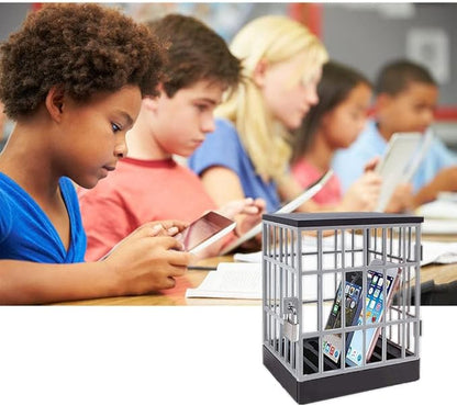 Cell Phone Jail with Lock and Keys, Cell Phone Jail Lock Box,Smartphone Storage Gadget - Family Time, Party Fun Novelty Gift Idea