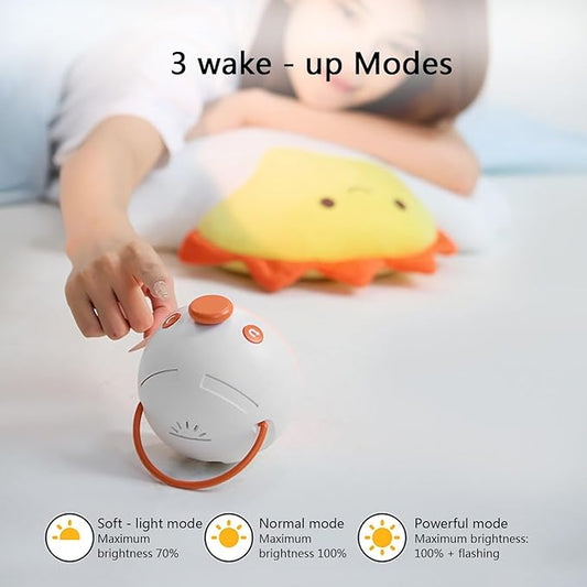 Smart Wake Up Light & Sunrise Alarm Clock, 3 Gentle Wake-Up Modes, Sunset Sleep Aid, Portable Dimmable Bedside Lamp with Rechargeable Battery for Home Travel(Pink)