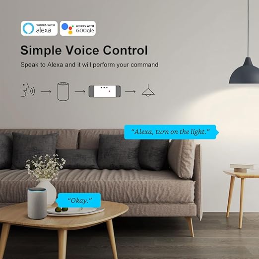 WiFi Smart AC Motor Switch, Remote Control for Single-Phase Motor Forward & Reverse, Dry Contact Passive Output Switch Compatible with Alexa and Google Home