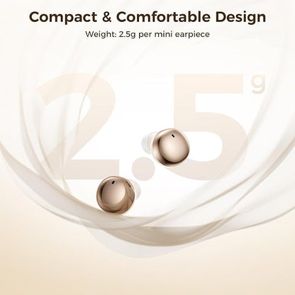 Aesthetic 2-in-1 Wireless Earbuds, Bluetooth 6.0 Ultra-Mini Stylish Headphones for Sleep & Day, Built in Mics & Enhanced Bass Earphones, IPX5 Waterproof All in Comfortable Ear Buds
