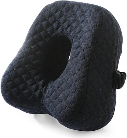 ASANMEYO Knee Pillow for Side Sleepers - Butterfly Hollow Design Aligns Spine and Relieves Pressure - Memory Foam Leg Pillow Elastic Strap for Back, Hip, Sciatica Pain Relief - Navy