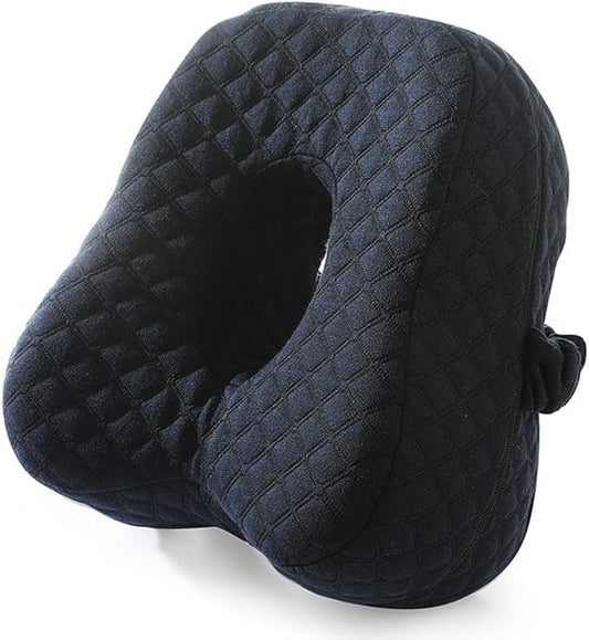 ASANMEYO Knee Pillow for Side Sleepers - Butterfly Hollow Design Aligns Spine and Relieves Pressure - Memory Foam Leg Pillow Elastic Strap for Back, Hip, Sciatica Pain Relief - Navy