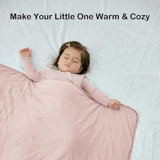 BubblePanda Rayon Made from Bamboo Baby Blanket for Boys Girls Neutral Soft Crib Blanket Toddler Quilt Comforter Newborn Nursery 30 x 40 Inch Pink
