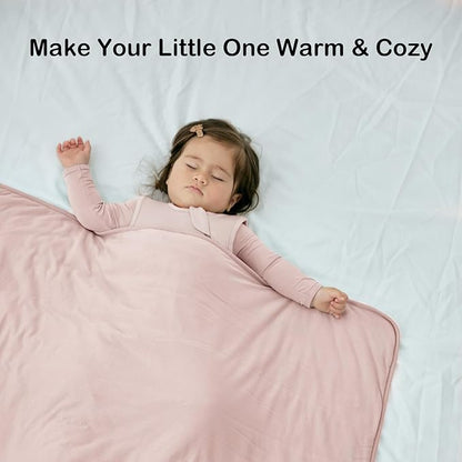 BubblePanda Rayon Made from Bamboo Baby Blanket for Boys Girls Neutral Soft Crib Blanket Toddler Quilt Comforter Newborn Nursery 30 x 40 Inch Pink