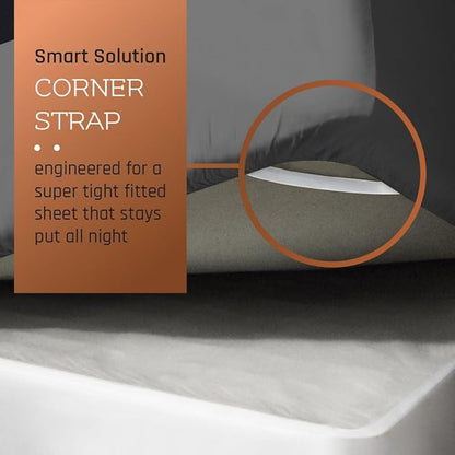 Empyrean 4 Pack Twin XL Fitted Sheets - Deep Pocket 14-16 Inch, Ultra Soft Microfiber, Fade Resistant, Shrinkproof, Wrinkle-Free Sheets for College Dorms & Home, Charcoal Grey