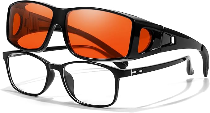 LVIOE Fit Over Blue Light Blocking Glasses and Computer Eyewear- Wear Over Prescription Glasses/Reading Glasses/RX Glasses