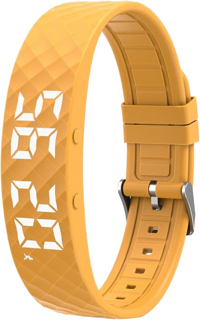 Vibrating Alarm Wristband, IP65 Waterproof Fitness Sleep Tracker, Digital Alarm Wristband for Deepsleepers Seniors Adults Use (Yellow)