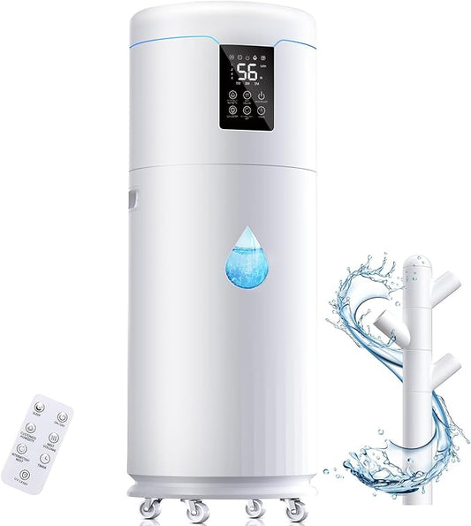 17L/4.5Gal Ultra Large Humidifiers for Bedroom 2000 sq ft, Quiet Humidifiers for Large Room, Tower Humidifier with 4 Mist Mode & Extension Tube for Home School Office Commercial Greenhouse Plants