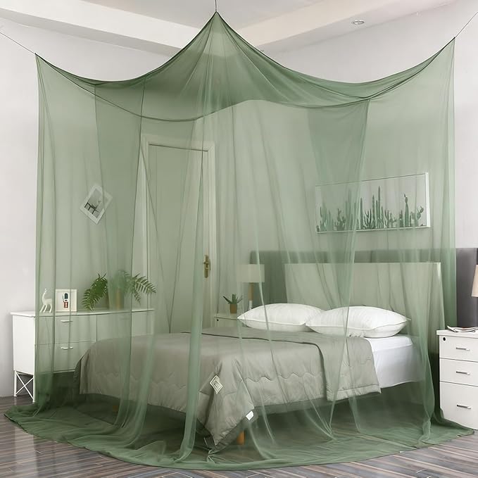 Mengersi Canopy Bed Curtains Mosquito Net for Bed Canopy, Mosquiteros para Elegant Bed Netting, Screen Mosquito Mesh for Camping Home Outdoor Travel