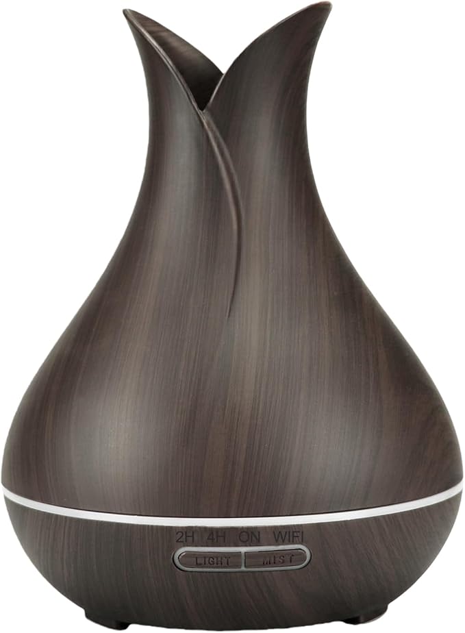 Smart WiFi Essential Oil Diffuser App Control Air Humidifier (Dark Wood UK)