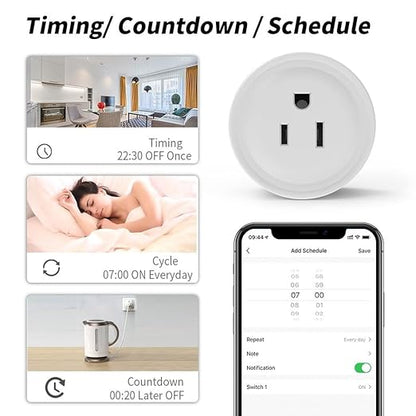 WiFi Smart Plug | Smart Outlet Compatible with Alexa & Google Home | Timer & Remote Control Smart Switch | No Hub Required 2.4GHz (2)