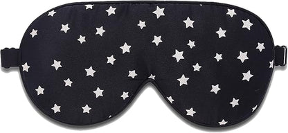 ALASKA BEAR Natural Silk Sleep Mask, Super Smooth Eye Mask (Black Stars)