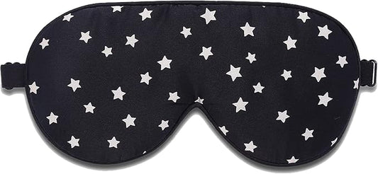 ALASKA BEAR Natural Silk Sleep Mask, Super Smooth Eye Mask (Black Stars)
