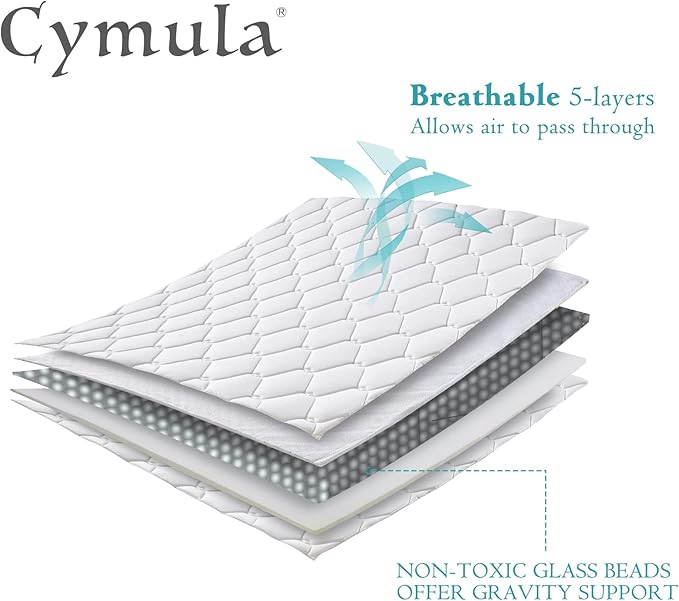CYMULA Weighted Blanket for Adults (20lbs 60"x80" Queen Size) - Cooling Breathable Heavy Blankets for Summer Winter - Ultra Microfiber Soft Comfort Throw with Glass Beads - Gifts for Men/Women