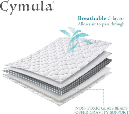 CYMULA Weighted Blanket for Adults (20lbs 60"x80" Queen Size) - Cooling Breathable Heavy Blankets for Summer Winter - Ultra Microfiber Soft Comfort Throw with Glass Beads - Gifts for Men/Women