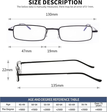 Blue Light Blocking Reading Glasses - Slim Pocket Readers with Pen Clip Case Mini Lightweight Readers
