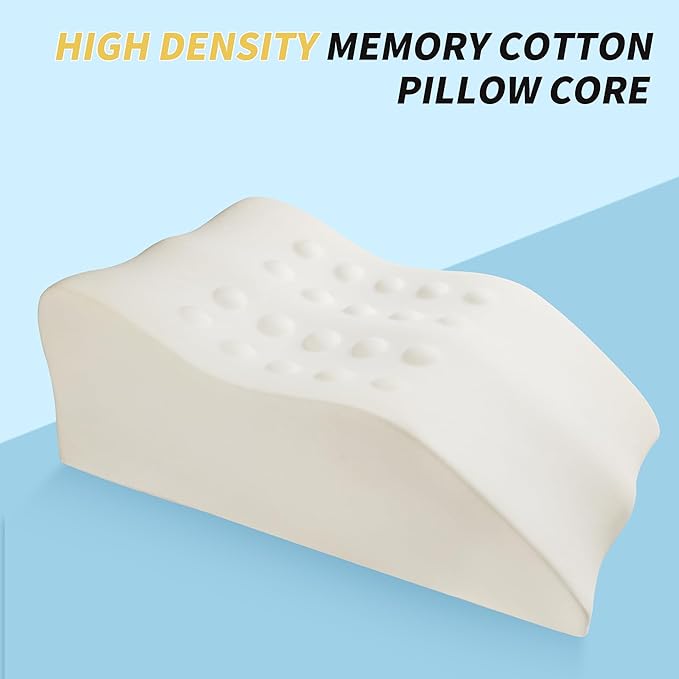 Leg Elevation Pillow with Soft Memory Foam, Wedge Pillow for Reading, Rest, Surgery, Relieves Back, Swelling, Hip, Knee Pain and Improves Blood Circulation