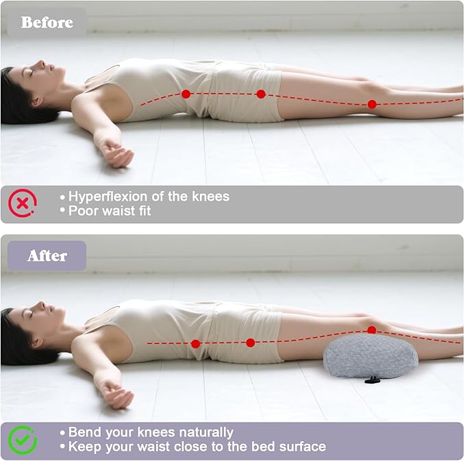 Knee Pillow for Side Sleepers, Leg and Ankle Support Pillow for Hip Pain Smooth Spine Alignment for Better Sleep, Ideal Pillows for Side Sleeping Knee and Back Pain Relief, Light Gray