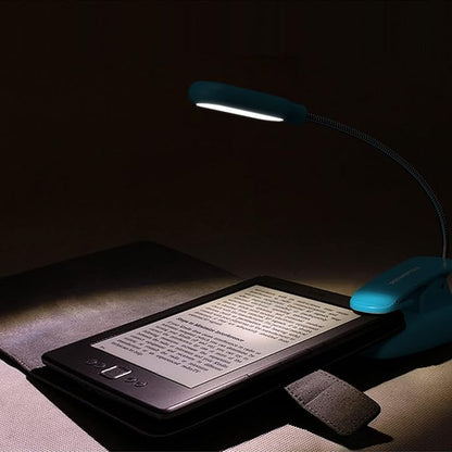 LEPOWER Clip on Book Light/Reading Light/Clip Light with 5 LED Eye Care, 3 Color Changeable, Portable Reading Lamp, Battery Operated, Bed Lights for Kids, Bookworms, Students(Blue)