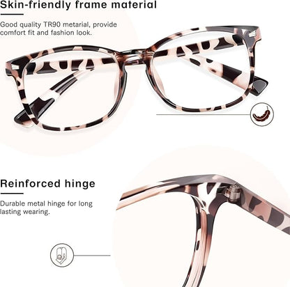 Blue Light Glasses for Woman Men | 99% Blue Light Blocking Glasses | Computer Glassess | Gaming | TV Phone Screen Reader Square Frame | Anti Eyestrain & UV Glare,1 Pack